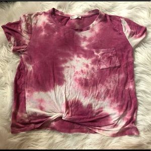 Comfy Pink and White Tye Dyed T-Shirt / Large